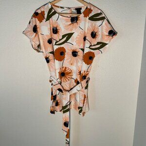 Ann Taylor Factory Floral Dress‎ Shirt Size L